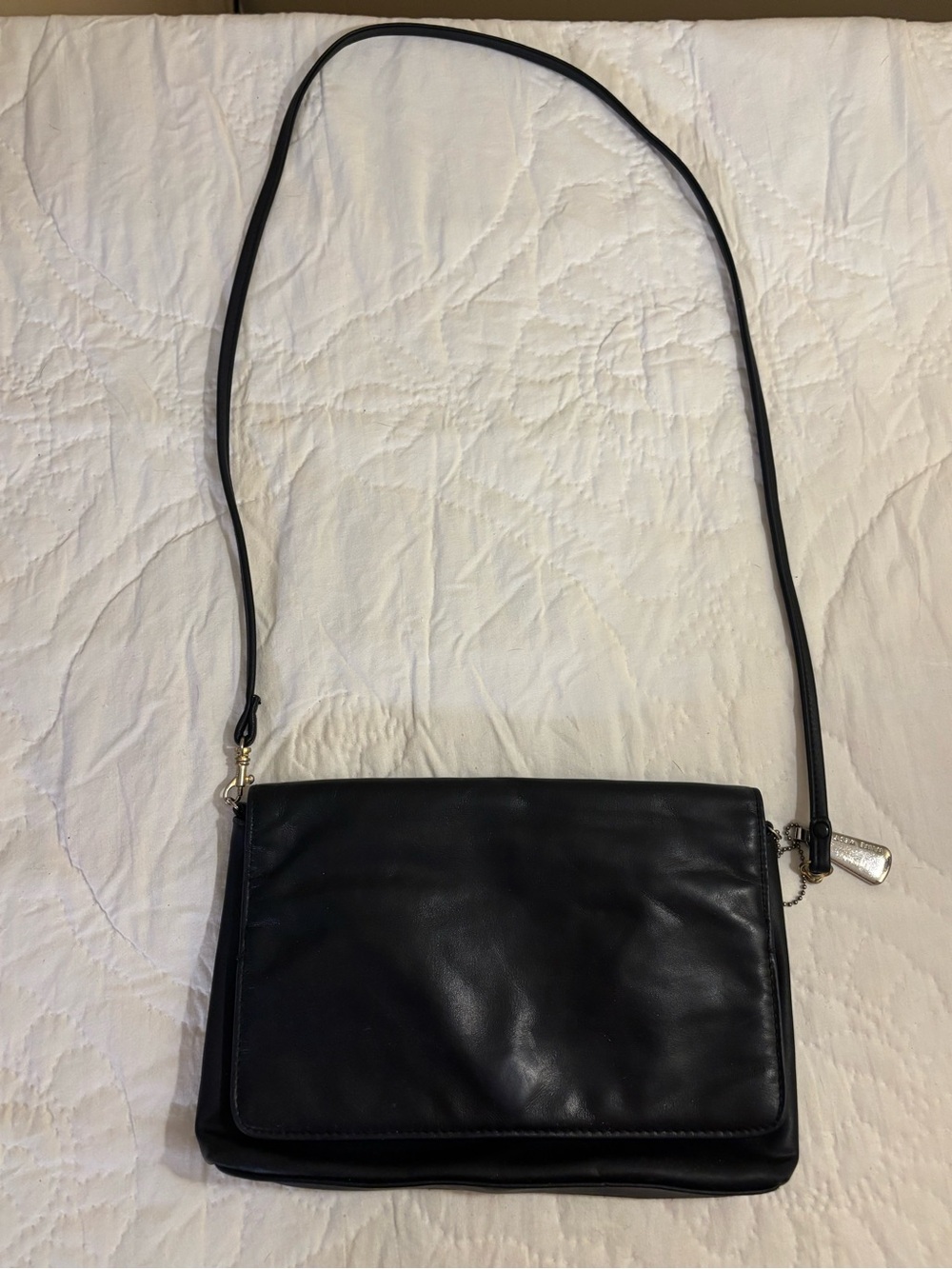 Nine West Black Leather Crossbody Bag